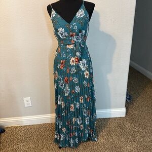 Floral Teal Maxi Dress